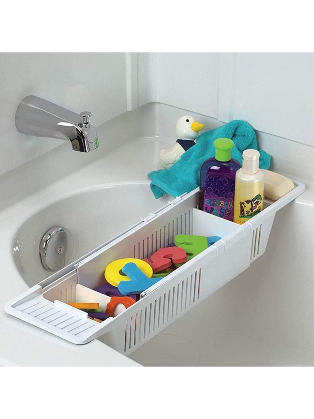 Adjustable Non-Slip Bathtub Tray Caddy - Multifunctional Storage Shelf for Bath